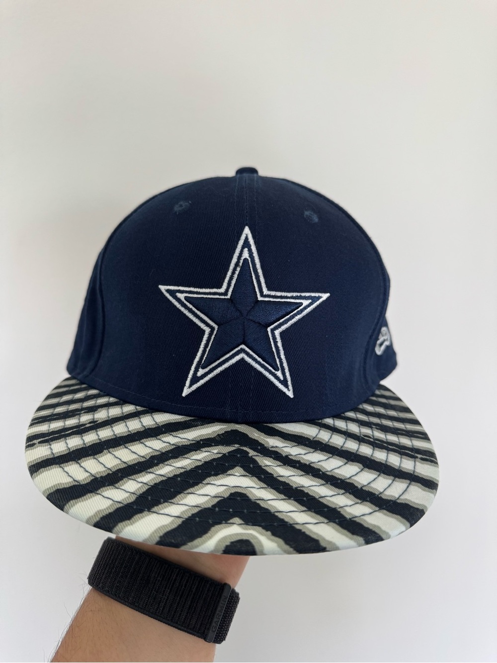 Dallas Cowboys Navy Star Baseball Cap with Patterned Brim